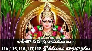 Lalitha Sahasranamam with meaning in Telugu - 114,115,116,117,118 Slokas