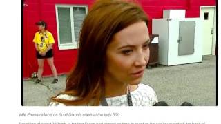 Scott Dixon's Wife reacts to crash at the Indy 500.