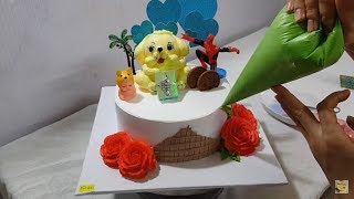 How to make a dog shaped cake.Cute puppy cake