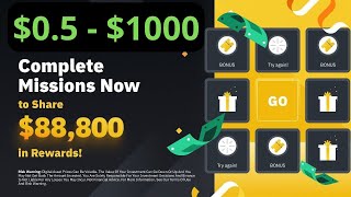 Binance New spin offer || Complete Missions Now to Share $88,800 in Rewards