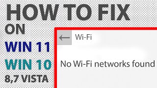 Fix No wifi network available WIN 11 & 10