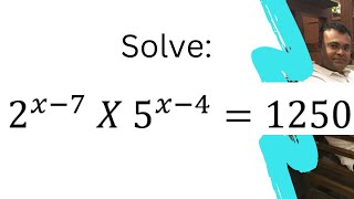 2^(x-7)  X 5^(x-4)=1250