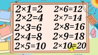 2×1=2 Multiplication, Table of two 2 Tables song Multiplication, maths tables |kids video