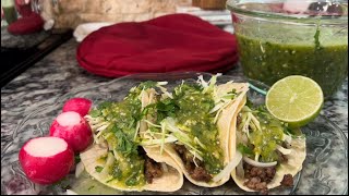 Salsa verde para tacos de carne molida