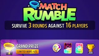 Today's 16 Player Super Sized Rainbow Color Crush Rumble Grand Win #4 In Match Masters!