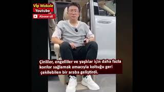 Çinliler, engelliler ve yaşlılar için koltuğu geri çekilebilen modern bir araba geliştirdi