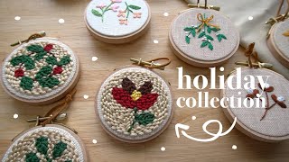 My holiday embroidery sets collection - Etsy shop prep and process 🌸