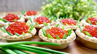 Тарталетки с красной икрой . Праздничная закуска. Новогоднее меню 2022 / Festive snack. Eng sub