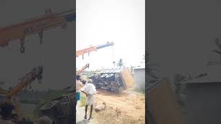 ACE 16 Ton Crane Work Truck Accident Recovery Work In Road Site #tractorvideo #trending