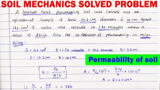 constant head permeability | Numerical on Permeability of Soil| Discharge & Seepage velocity of soil