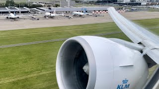 VOLUME UP! #KLM 777-300ER Business Class #Takeoff from Amsterdam