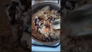 Плов из степных Грибов. Дала саңырауқұлақтарының палауы. Pilaf of steppe Mushrooms. 草原蘑菇抓饭。