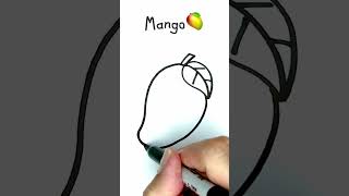 Mango 🥭 fruits easy drawing ideas for kids #kids #mango #fruit #drawing #easydrawing #kidsart