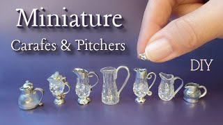 MINIATURES for Dollhouse ~ 'Glass & Silver' ~ #Miniatures #DollhouseKitchen #Decanters #Carafes #DIY