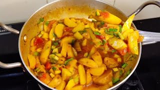 सिर्फ 5 मिनट मे नये आलू हरे प्याज की स्वादिष्ट सब्जी/Aloo hare pyaz ki sabji/hare pyaz aloo ki sabji