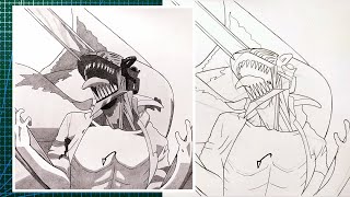 Cara Menggambar Chainsaw Man (Denji) [Chainsaw Man] | Drawing Chainsaw Man - Step by Step