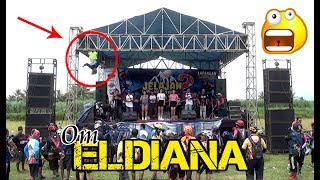 VIRAL! kakek naik dan joged bergelantungan di atas panggung ELDIANA ROCK DANGDUT