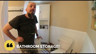 No bathroom storage!? Hacking in an Ikea Hemnes corner cabinet