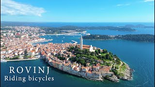 Rovinj. Riding bicycles | Drone 4K. May 2024