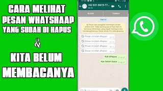 cara melihat pesan WA yang sudah dihapus | cara mengetahui pesan whatshapp yang sudah dihapus