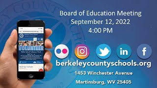 Board of Education Meeting--September 12, 2022