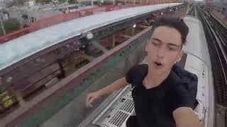 Daredevils surf atop NYC subway trains