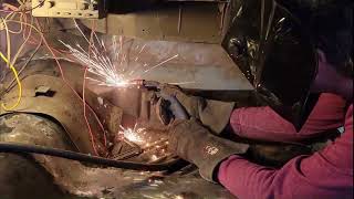 Welding floor patch in the General Lee #generallee #welding #floor