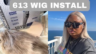 HOW TO INSTALL 613 FRONTAL WIG + NO PLUCKING, FLAWLESS MELT DOWN