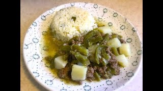 COMO HACER NOPALES, PAPAS, Y CARNE EN SALSA VERDE