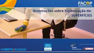 Orientações sobre higienização de SUPERFÍCIES