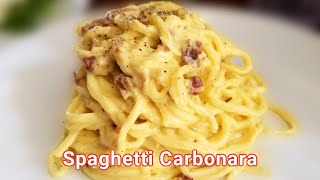 Authentic Spaghetti Carbonara. Creamy, salty, cheesy. What more could you want?