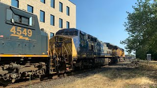 3 Trains in Horn Alley FT: CSX C40-8W, CSX SD70AC, and CP 7013