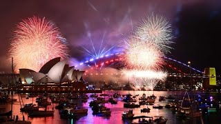 Sydney capodanno 2024 Fuochi d'artificio spettacolari HAPPY NEW YEAR 2024