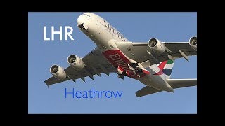 Departures Compilation RW27R London Heathrow Aitport Incl, BA A35K, Qatar Cargo...more