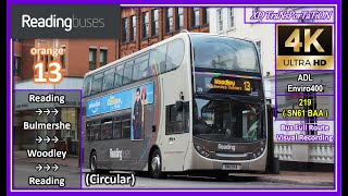 [Reading buses] orange 13 ~ Reading Station ➝ Woodley ➝ Reading Station (Circular)【4K UW】