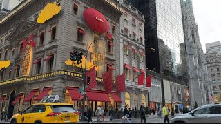 Manhattan New York 5th Avenue evening walking tour 4k. Christmas decorations #nycwalkingtour#newyork