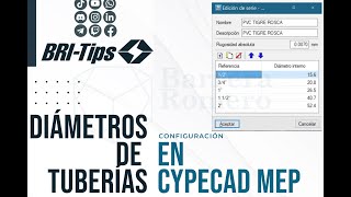 Diámetros de Tuberiás desde Excel en CYPECAD MEP