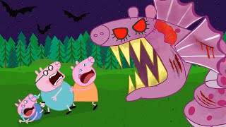 Zombie Apocalypse, Giant Zombie Snake Visit Peppa's Family At Night! | Peppa Pig Funny Animation