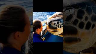 Unforgettable Bonding on the Open Seas!#SeaTurtleEncounter#OceanWildlife#MarineLife#WildlifeOnboard