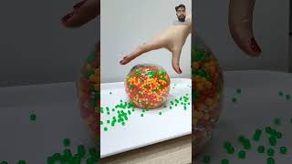 Tower of Steel and Plastic Beads Oddly Satisfying Reverse 💫📿#shorts #satisfying #viral_video #beads