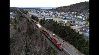 CPKC Propane Train with CP SD40-2's 5996, 6055 having a meet at Marathon, Ontario ~ Oct 28, 2024