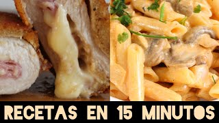 Dos recetas faciles(en 15 minutos) con filete de pollo | Cordon Bleu & Pasta pollo y champiñones