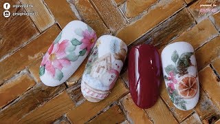 ginanail玫瑰金水彩筆繪製簡易版聖誕紅美甲造型~ 美甲教學|Nailart|ネイル|네일 | watercolor