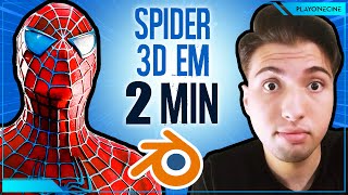 Apenas 2 MINUTOS! Aprenda a modelar o símbolo do Homem Aranha em 3D