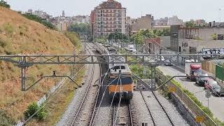 Renfe S-447 saliendo y llegando a L'Hospitalet dirección Barcelona Sants