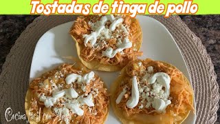 Receta de Tostadas de tinga de pollo con chipotle deliciosa receta / tinga de #pollo paso a paso!!