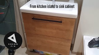 Upcycling an Old Kitchen Furniture into a Floating Sink Cabinet. Bathroom renovation/Part 32