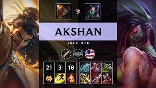 Akshan Mid vs Akali: Triple Kill, Legendary - NA Challenger Patch 14.16