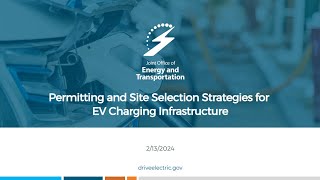 Permitting and Site Selection Strategies for EV Charging Infrastructure