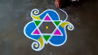 maasimadham beautifulrangoli starflowerflowerkolam#trending#rangoli/colorrangoli/gokulramya kolangal